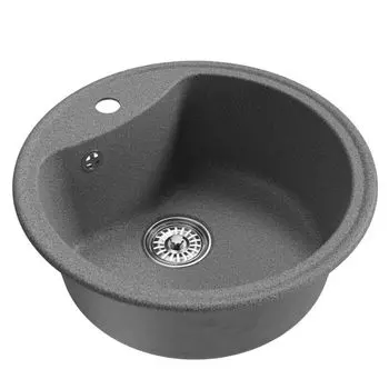 мойкa Mixline ML-GM09 КОМФОРТ круглая D510х190мм искуственный камень темно-серая