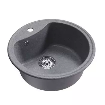 мойкa Mixline ML-GM09 КОМФОРТ круглая D510х190мм искуственный камень графит