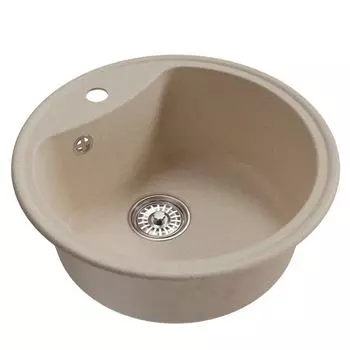 мойкa Mixline ML-GM09 КОМФОРТ круглая D510х190мм искуственный камень бежевая