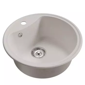 мойкa Mixline ML-GM09 КОМФОРТ круглая D510х190мм искуственный камень ультра-белая