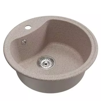 мойкa Mixline ML-GM09 КОМФОРТ круглая D510х190мм искуственный камень песочная