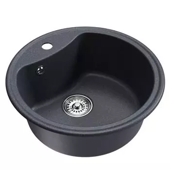 мойкa Mixline ML-GM09 КОМФОРТ круглая D510х190мм искуственный камень антрацит
