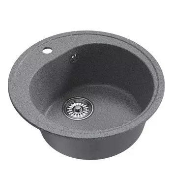 мойкa Mixline ML-GM11 КОМФОРТ круглая D500х180мм искуственный камень темно-серая