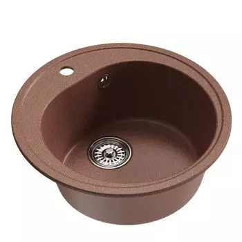мойкa Mixline ML-GM11 КОМФОРТ круглая D500х180мм искуственный камень терракотовая