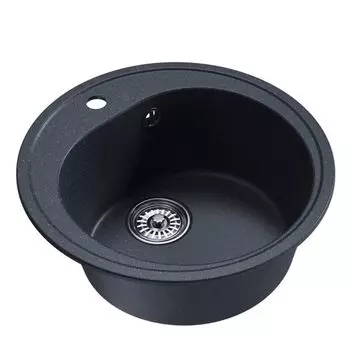 мойкa Mixline ML-GM11 КОМФОРТ круглая D500х180мм искуственный камень антрацит