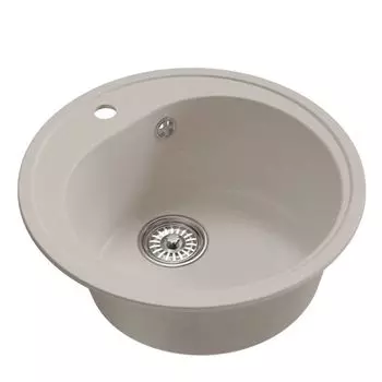 мойкa Mixline ML-GM11 КОМФОРТ круглая D500х180мм искуственный камень белая
