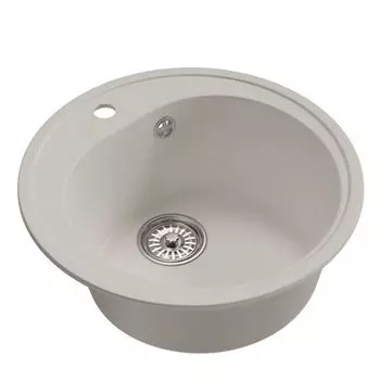 мойкa Mixline ML-GM11 КОМФОРТ круглая D500х180мм искуственный камень ультра-белая