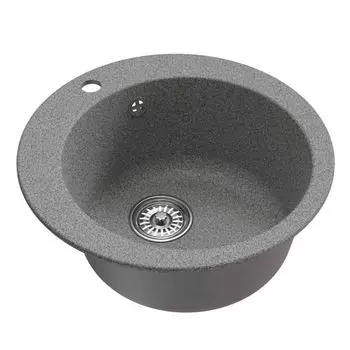 мойкa Mixline ML-GM13 КОМФОРТ круглая D495х200мм искуственный камень темно-серая