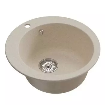 мойкa Mixline ML-GM13 КОМФОРТ круглая D495х200мм искуственный камень бежевая
