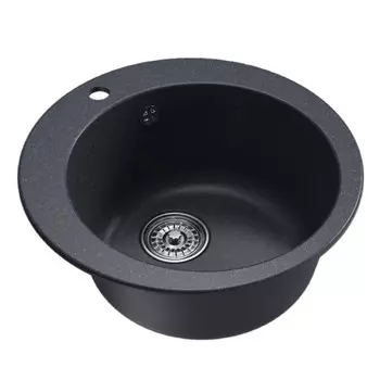 мойкa Mixline ML-GM13 КОМФОРТ круглая D495х200мм искуственный камень антрацит