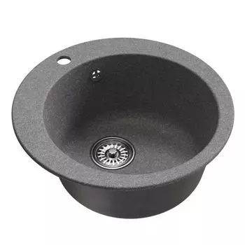 мойкa Mixline ML-GM13 КОМФОРТ круглая D495х200мм искуственный камень графит