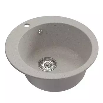 мойкa Mixline ML-GM13 КОМФОРТ круглая D495х200мм искуственный камень серая
