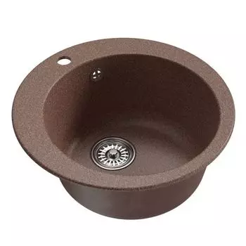 мойкa Mixline ML-GM13 КОМФОРТ круглая D495х200мм искуственный камень терракотовая