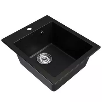 мойка Mixline ML-GM14 КОМФОРТ прямоугольная 420х500х190мм искуственный камень ультра-черная