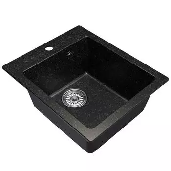 мойка Mixline ML-GM14 КОМФОРТ прямоугольная 420х500х190мм искуственный камень черная