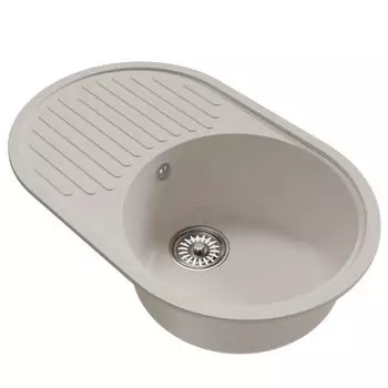 мойка Mixline ML-GM16 КОМФОРТ овальная с крылом 730х460х180мм искуственный камень белая