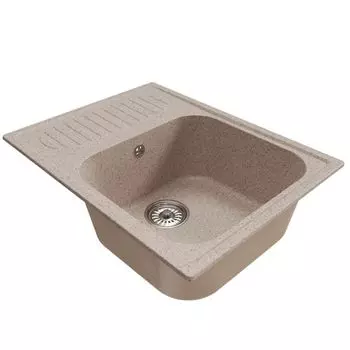 мойка Mixline ML-GM18 КОМФОРТ прямоугольная с крылом 640х490х190мм искуственный камень песочная
