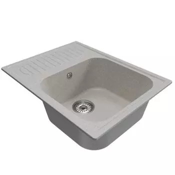 мойка Mixline ML-GM18 КОМФОРТ прямоугольная с крылом 640х490х190мм искуственный камень серая