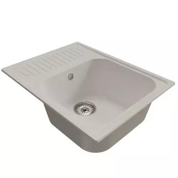 мойка Mixline ML-GM18 КОМФОРТ прямоугольная с крылом 640х490х190мм искуственный камень ультра-белая