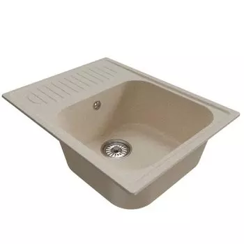 мойка Mixline ML-GM18 КОМФОРТ прямоугольная с крылом 640х490х190мм искуственный камень бежевая
