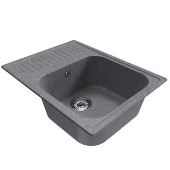 мойка Mixline ML-GM18 КОМФОРТ прямоугольная с крылом 640х490х190мм искуственный камень графит