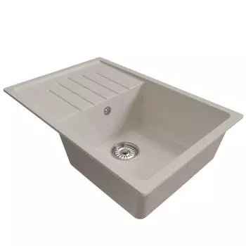 мойка Mixline ML-GM19 КОМФОРТ прямоугольная с крылом 750х500х200мм искуственный камень белая