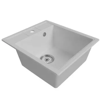 мойка Mixline ML-GM28 КОМФОРТ прямоугольная 450х500х190мм искуственный камень ультра-белая