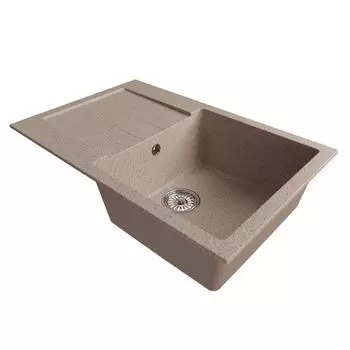мойка Mixline ML-GM31 КОМФОРТ прямоугольная с крылом 770х500х190мм искуственный камень песочная