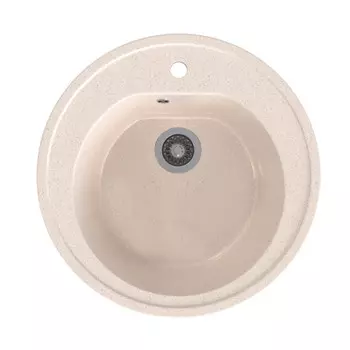 мойкa Mixline ML-GMS02 СТАНДАРТ круглая D505х180мм искуственный камень бежевая