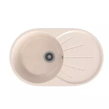 мойка Mixline ML-GMS05 СТАНДАРТ овальная с крылом 740х455х190мм искуственный камень бежевая