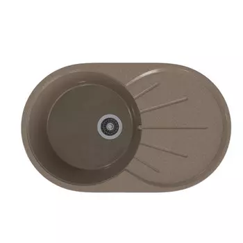 мойка Mixline ML-GMS05 СТАНДАРТ овальная с крылом 740х455х190мм искуственный камень терракот