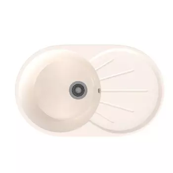 мойка Mixline ML-GMS05 СТАНДАРТ овальная с крылом 740х455х190мм искуственный камень белая