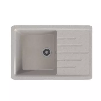 мойка Mixline ML-GMS07 СТАНДАРТ с крылом 750х495х190мм искуственный камень светло-серая