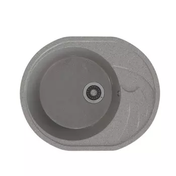 мойка Mixline ML-GMS08 СТАНДАРТ овальная с крылом 570х460х170мм искуственный камень темно-серая