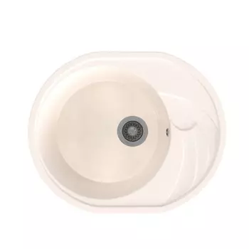 мойка Mixline ML-GMS08 СТАНДАРТ овальная с крылом 570х460х170мм искуственный камень белая
