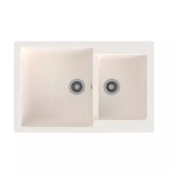 мойка Mixline ML-GMS13 СТАНДАРТ двухчашевая 767х502х190мм искуственный камень белая