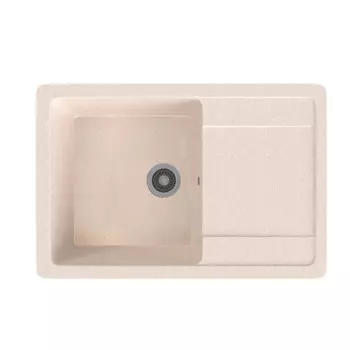 мойка Mixline ML-GMS15 СТАНДАРТ с крылом 640х505х185мм искуственный камень бежевая