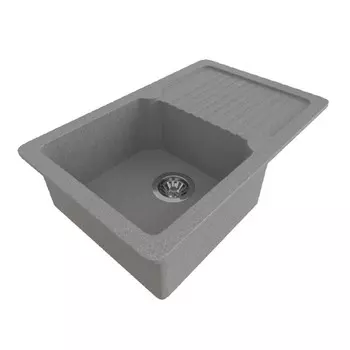 мойка Mixline ML-GMS24 СТАНДАРТ с крылом 765х490х200мм искуственный камень темно-серая
