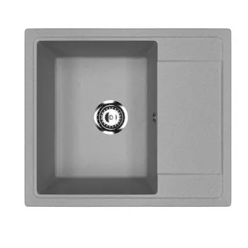 мойкa Mixline ML-GMU05 УЛЬТРА с крылом 575х495х190мм искуственный камень серая