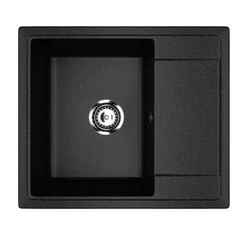 мойкa Mixline ML-GMU05 УЛЬТРА с крылом 575х495х190мм искуственный камень черная