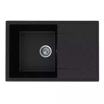 мойкa Mixline ML-GMU07 УЛЬТРА с крылом 735х475х175мм искуственный камень черная