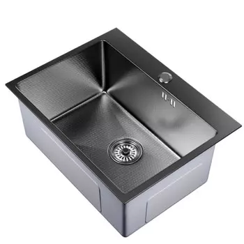 мойка настольного монтажа MIXLINE PRO 600х450х220мм черный графит нано нержавеющая сталь