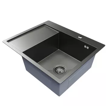 мойка настольного монтажа MIXLINE PRO 600х500х200мм черный графит нержавеющая сталь