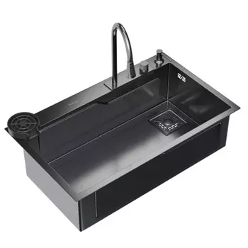 мойка настольного монтажа MIXLINE PRO 750х460х220мм черный графит нержавеющая сталь