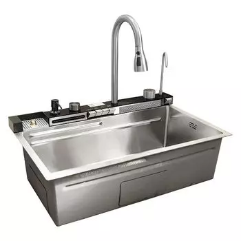 мойка настольного монтажа многофункцинальная MIXLINE PRO 750х460х220мм сатин нержавеющая сталь