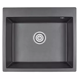 мойка прямоугольная GRANULA 600х520х200мм черный кварц