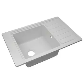 мойка врезная Formastone Юника прямоугольная 770х510х200мм белая кварц