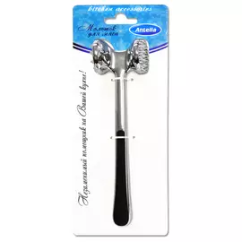 молоток для мяса ANTELLA, 22х4 см, нержавеющая сталь, хромовое покрытие