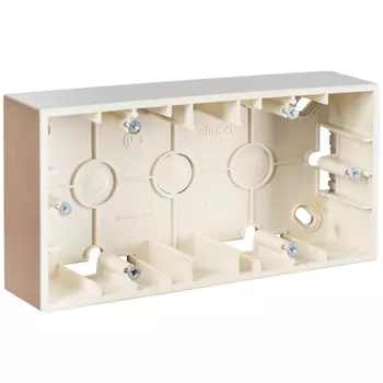 монтажная коробка SIMON, для накладного монтажа, 2 поста, шампань