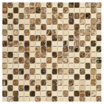 мозаика каменная BONAPARTE Elite 30,5x30,5x0,4 глянцевый коричнево-бежевый микс